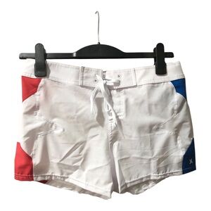 Hurley white blue red colorblock sides swim‎ surf board shorts size S brand new